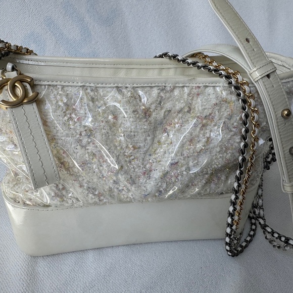 CHANEL WHITE GABRIELLE HOBO BAG - Picture 1 of 11